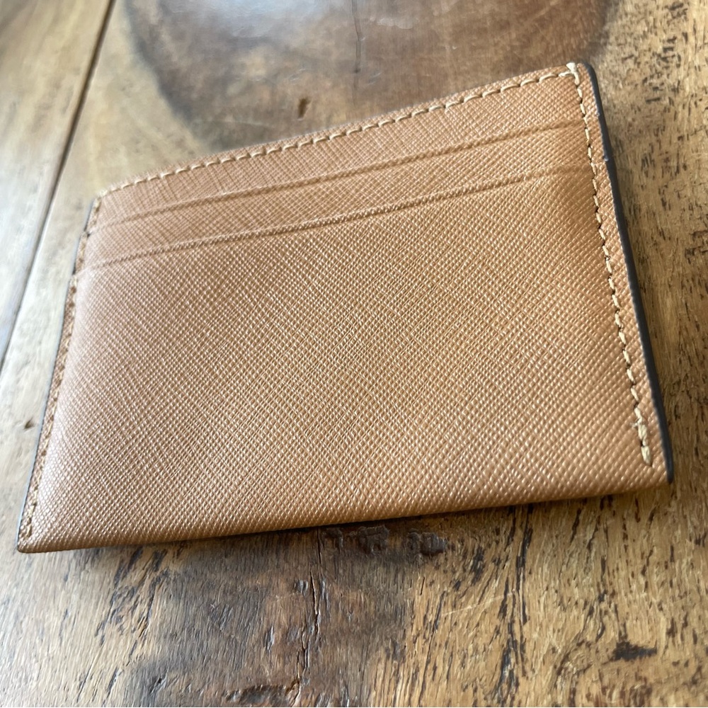 Tory Burch Robinson Leather Card Case in Cardamom (Tan) - Picture 4 of 10
